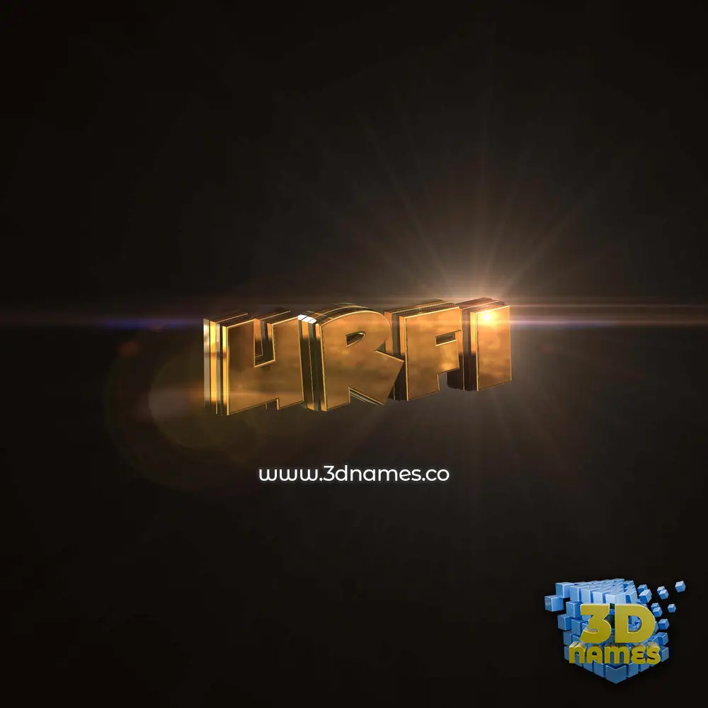urfi in Golden Sparkle style - 3D name wallpaper