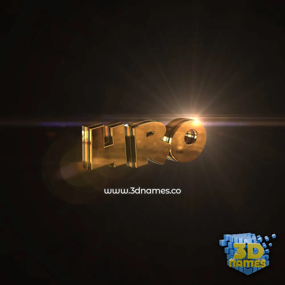 uro in Golden Sparkle style - 3D name wallpaper