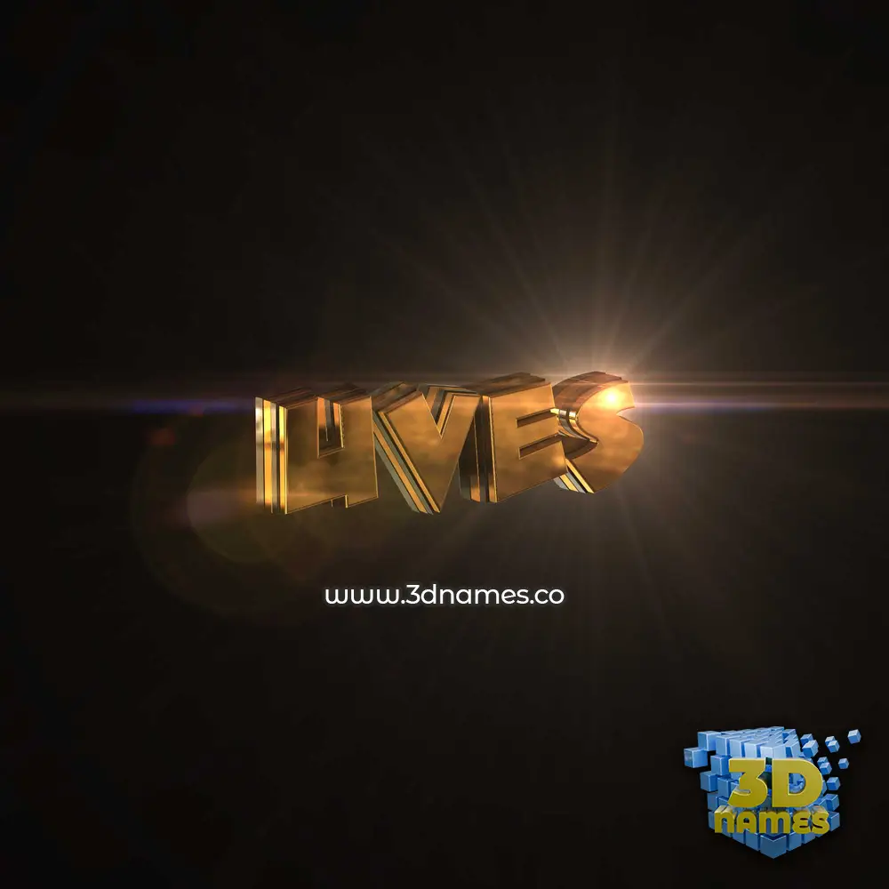 uves in Golden Sparkle style - 3D name wallpaper
