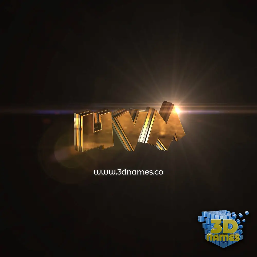 uvm in Golden Sparkle style - 3D name wallpaper