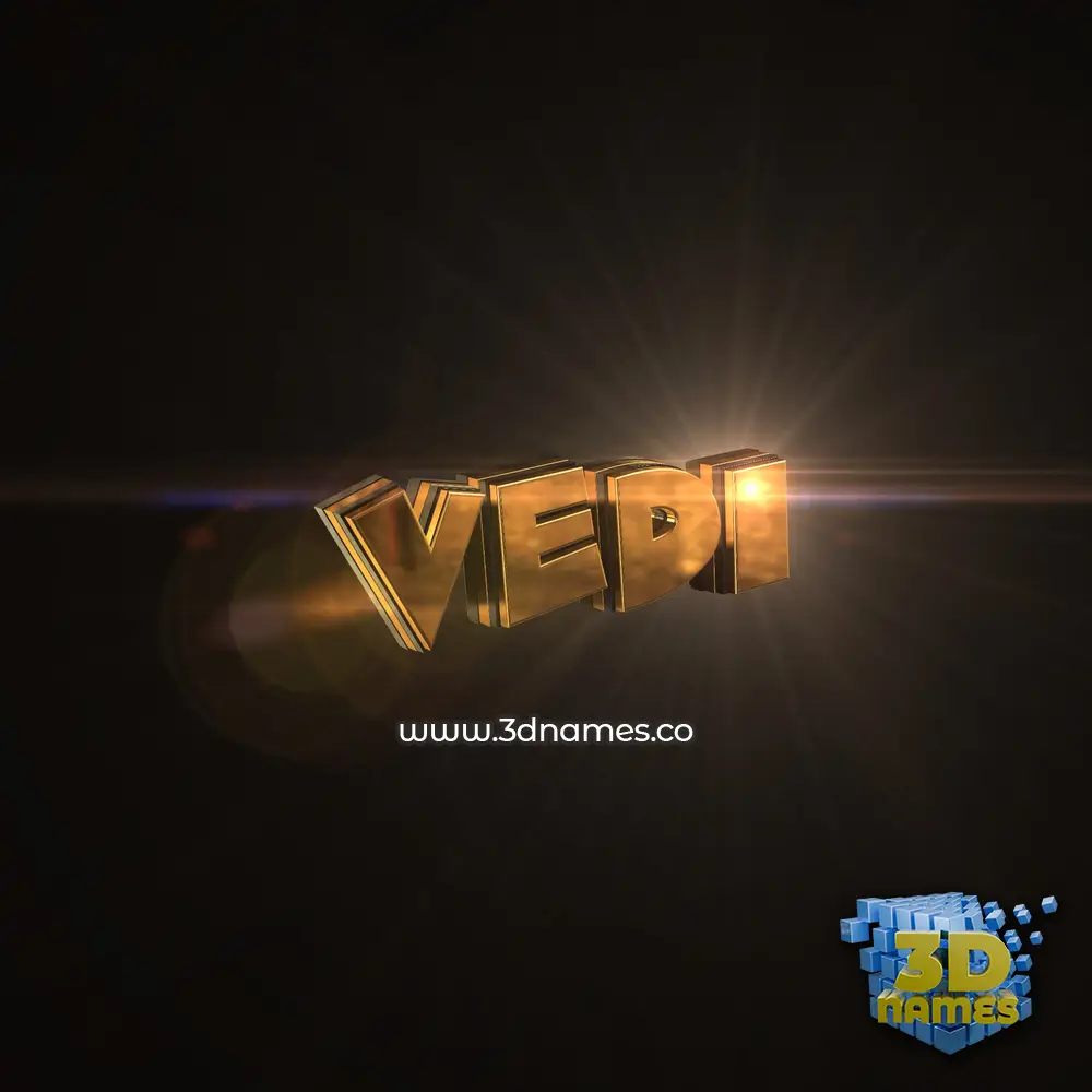 vedi in Golden Sparkle style - 3D name wallpaper