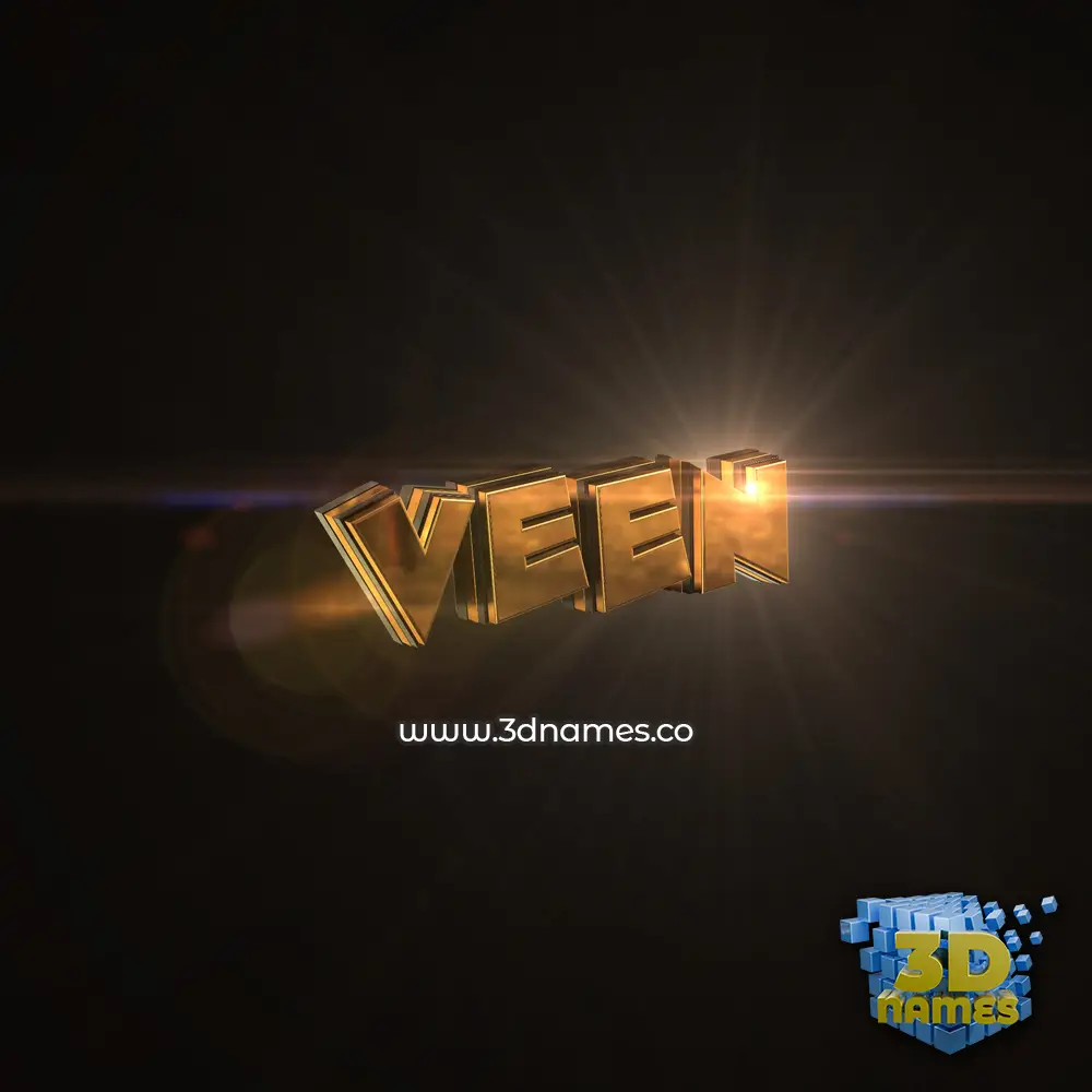 veen in Golden Sparkle style - 3D name wallpaper