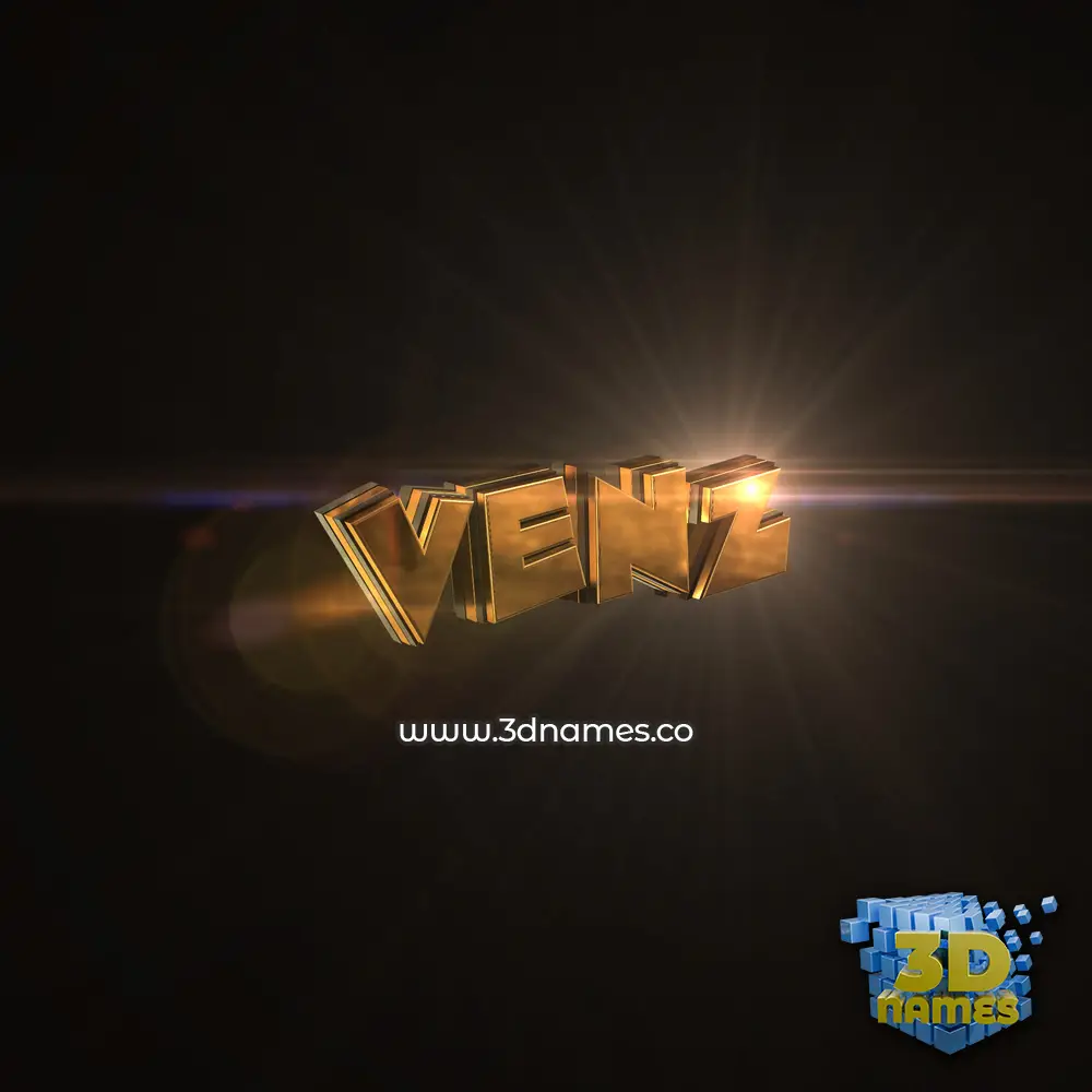 venz in Golden Sparkle style - 3D name wallpaper