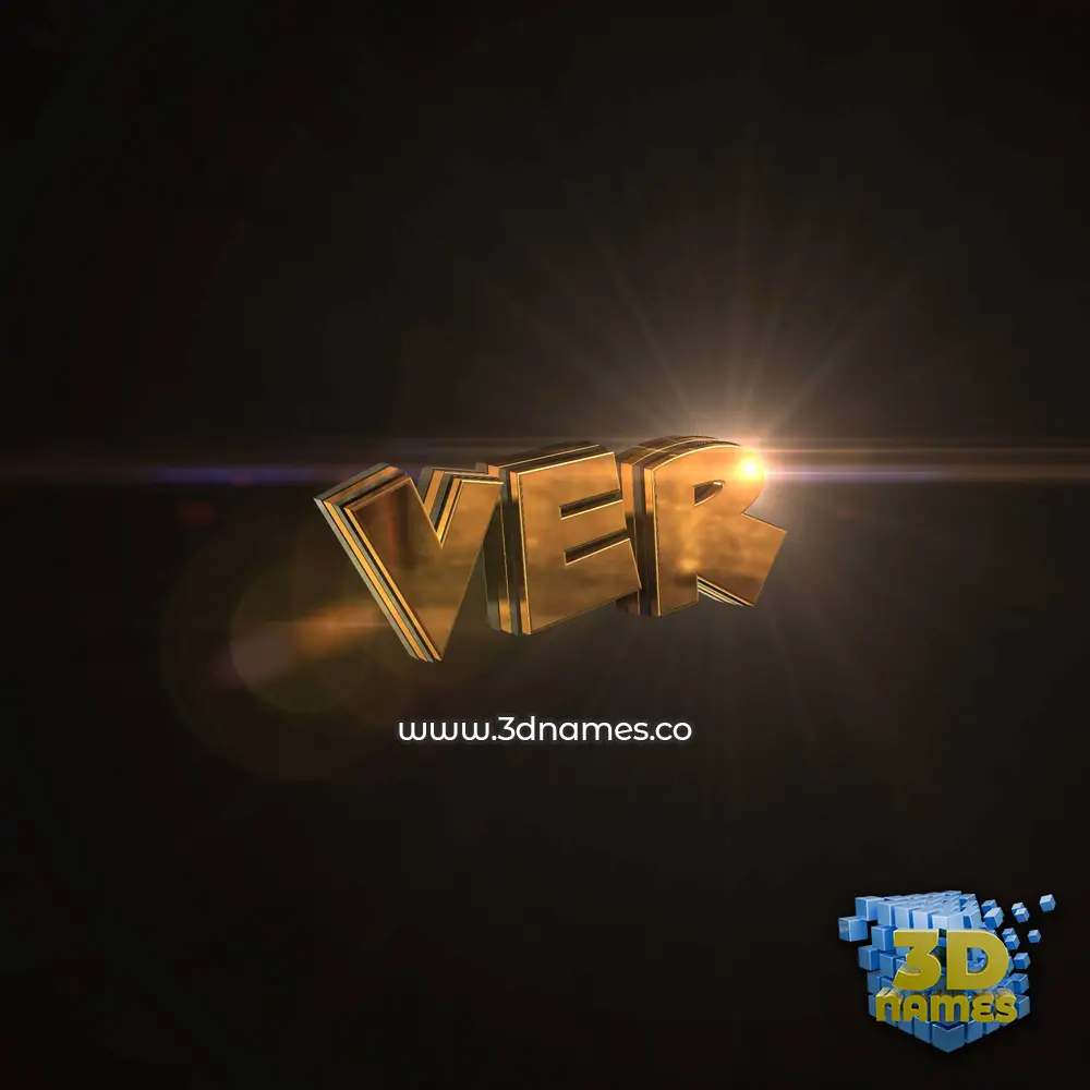 ver in Golden Sparkle style - 3D name wallpaper