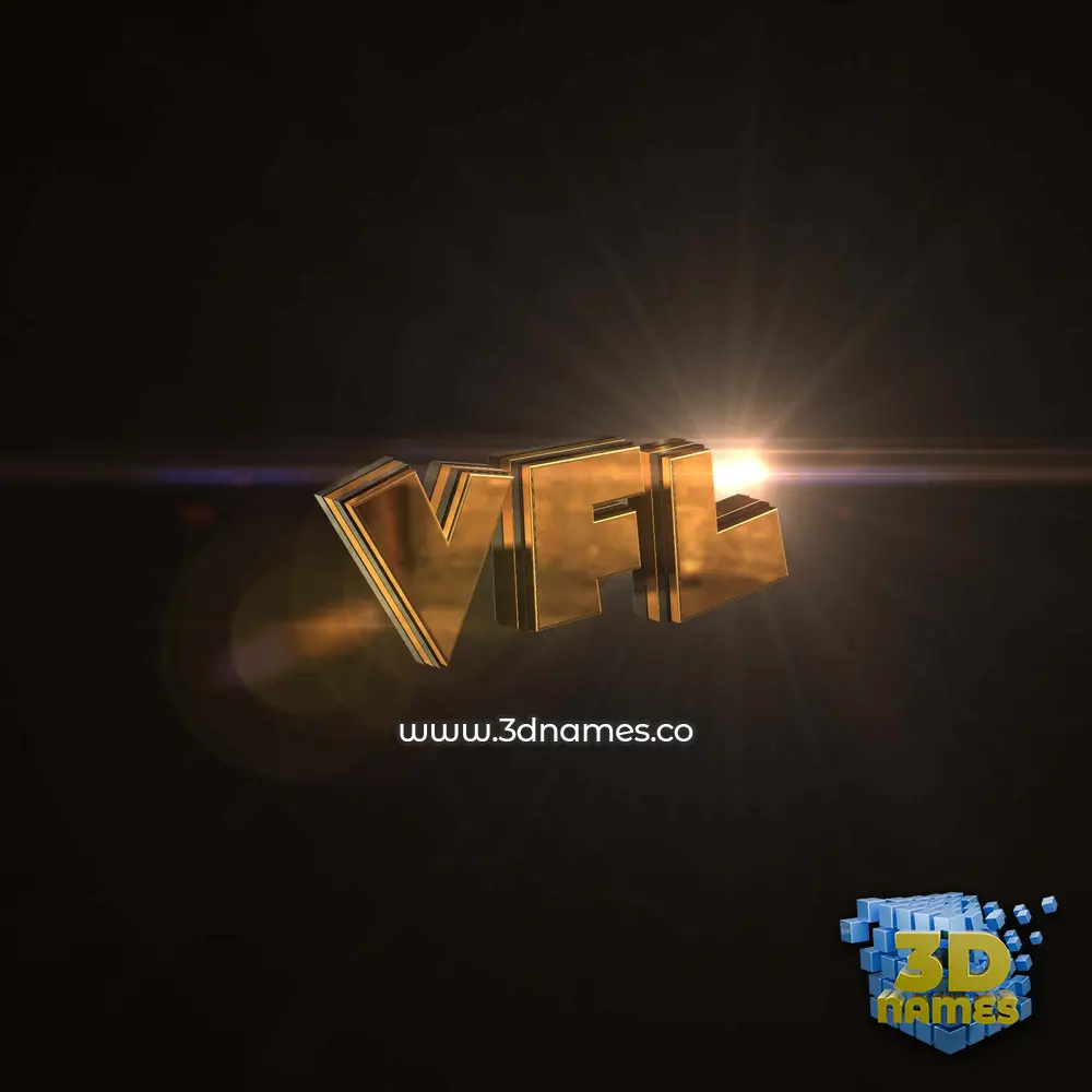 vfl in Golden Sparkle style - 3D name wallpaper