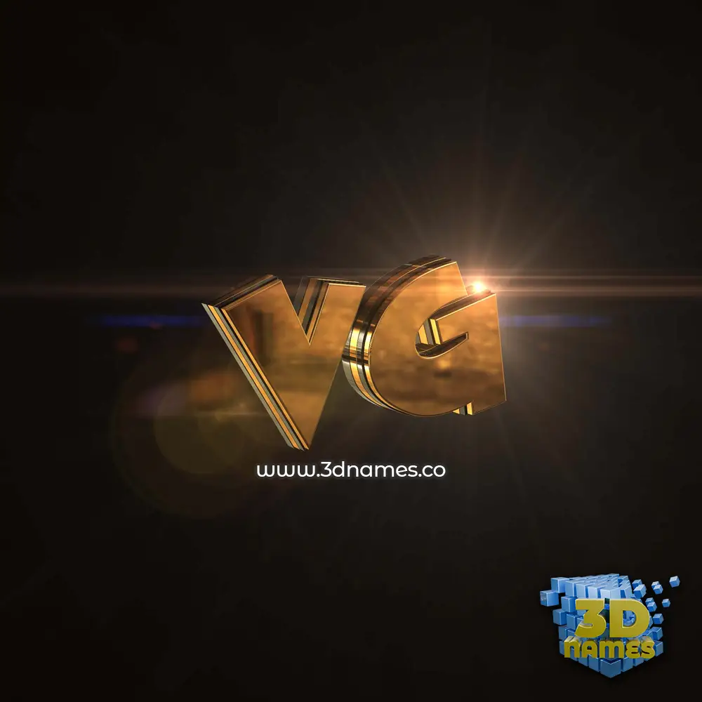 vg in Golden Sparkle style - 3D name wallpaper