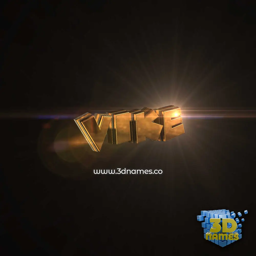 vike in Golden Sparkle style - 3D name wallpaper