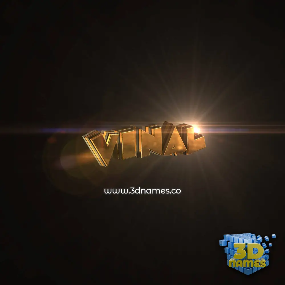 vinal in Golden Sparkle style - 3D name wallpaper