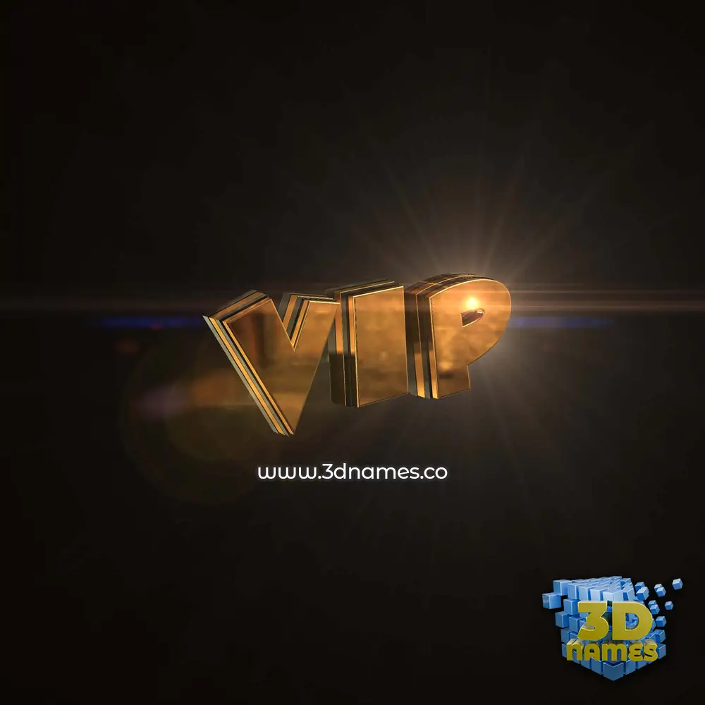 vip in Golden Sparkle style - 3D name wallpaper
