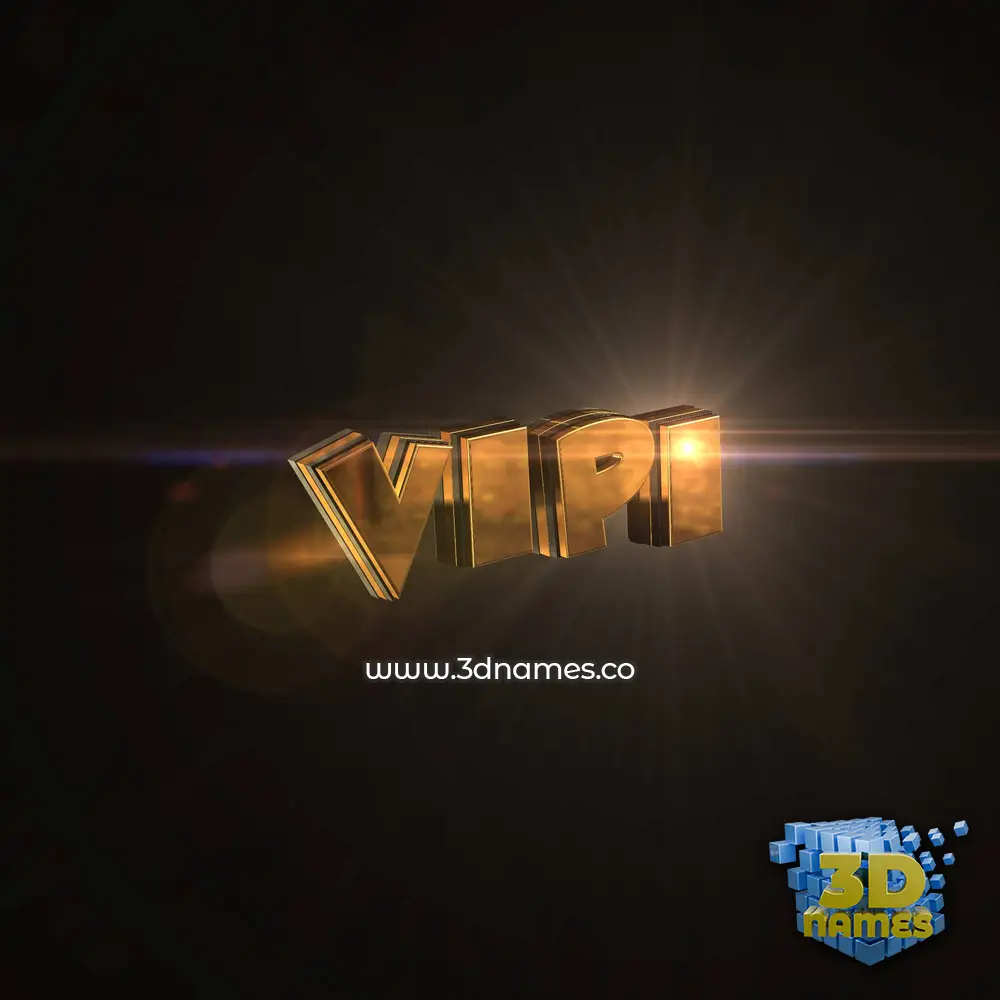 vipi in Golden Sparkle style - 3D name wallpaper