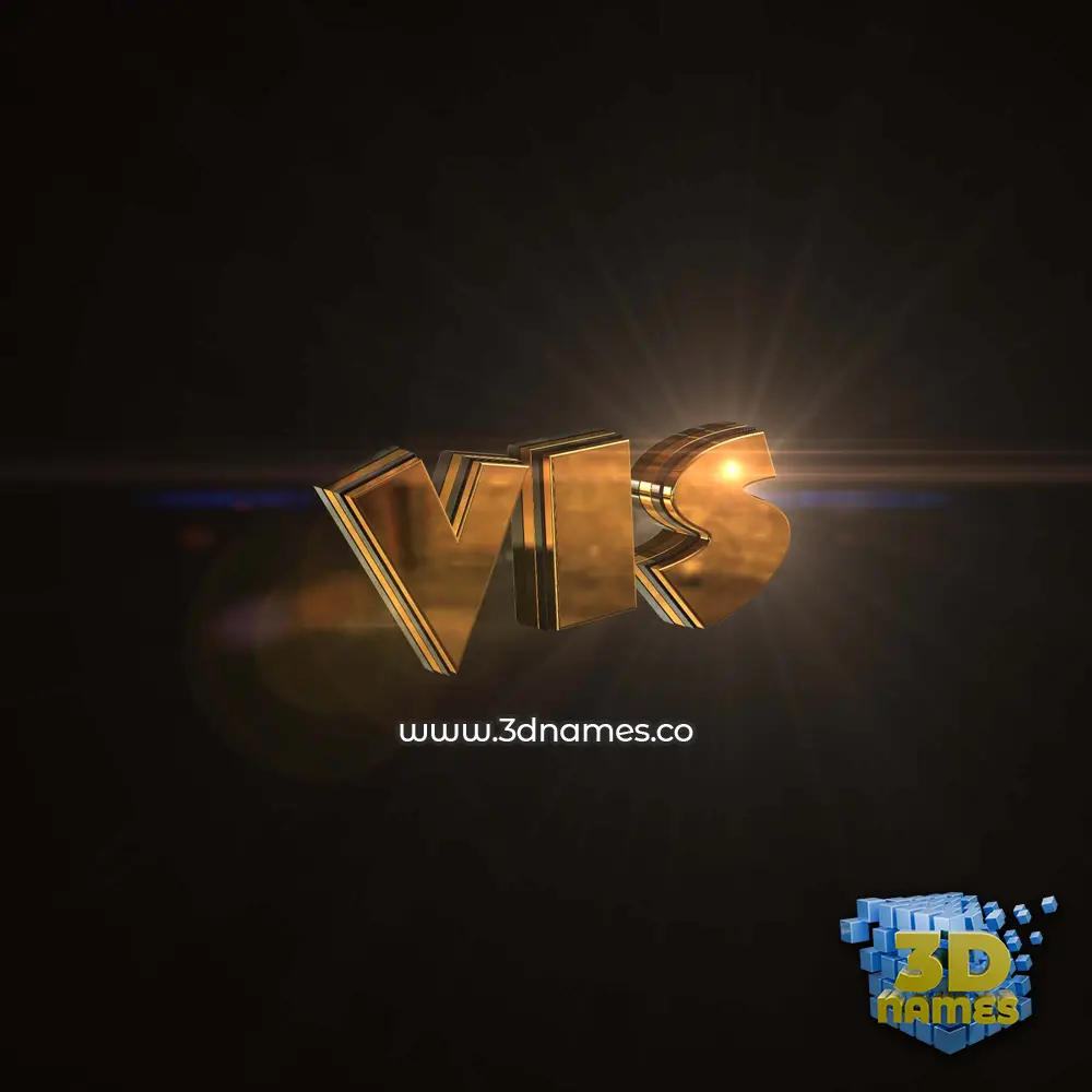 vis in Golden Sparkle style - 3D name wallpaper