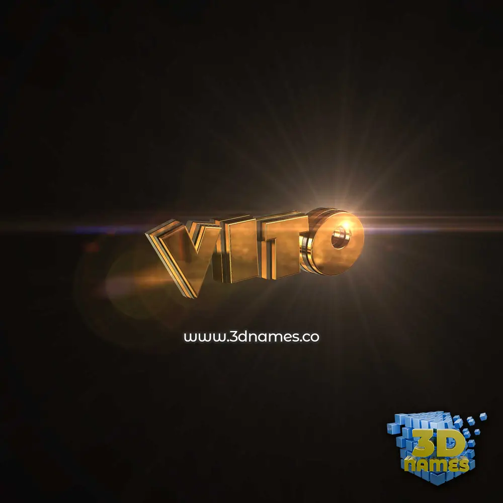 vito in Golden Sparkle style - 3D name wallpaper