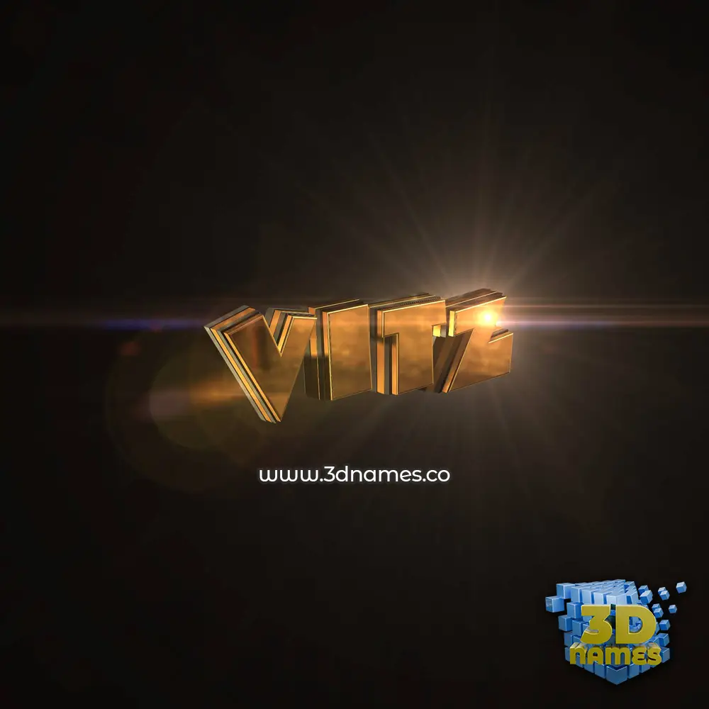 vitz in Golden Sparkle style - 3D name wallpaper