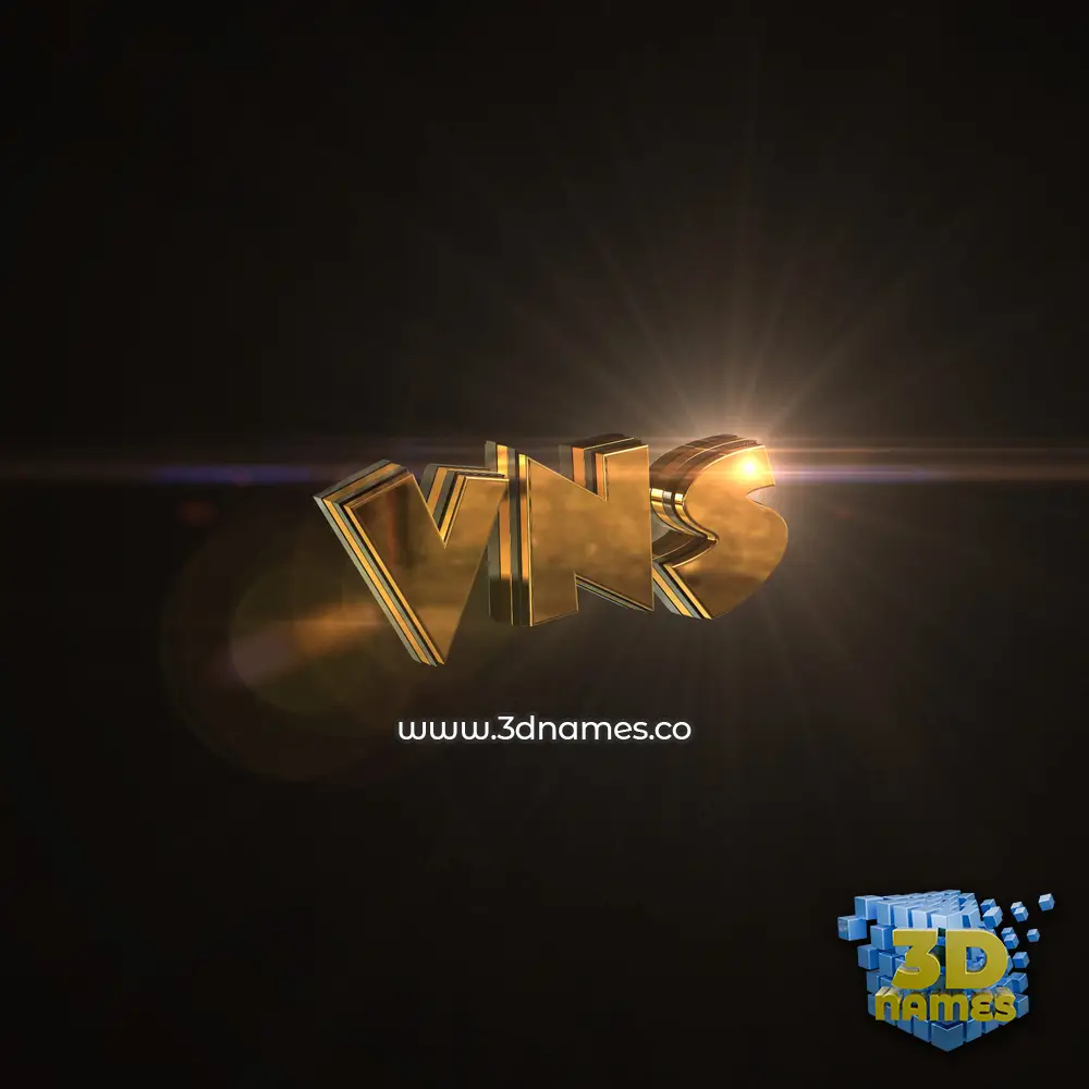 vns in Golden Sparkle style - 3D name wallpaper
