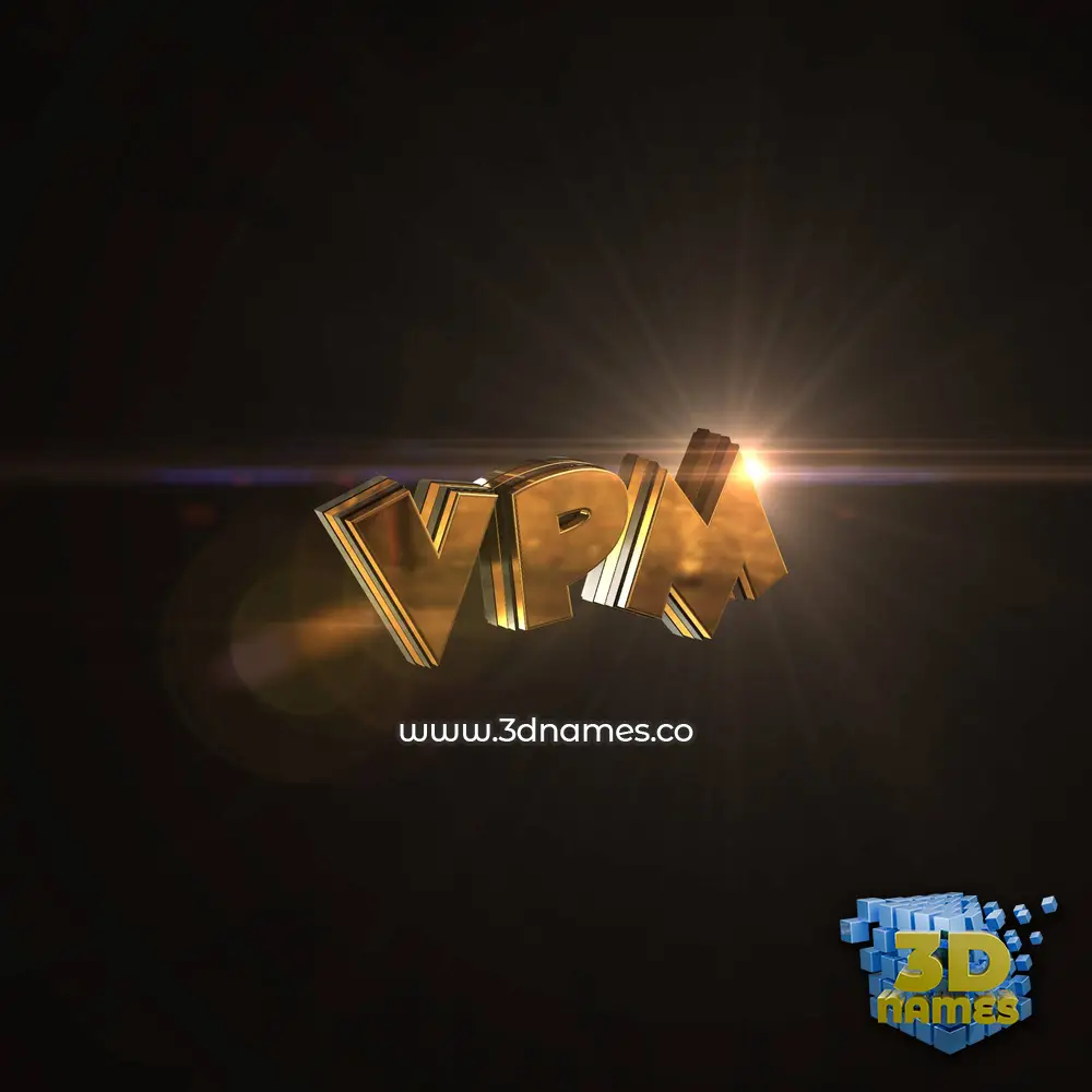 vpm in Golden Sparkle style - 3D name wallpaper