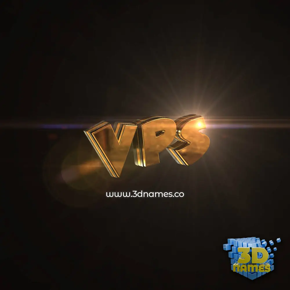 vps in Golden Sparkle style - 3D name wallpaper