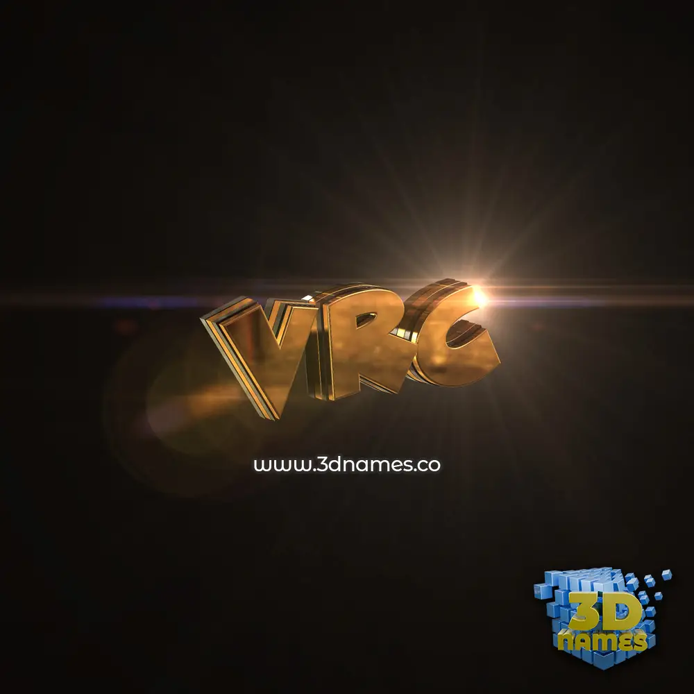 vrc in Golden Sparkle style - 3D name wallpaper