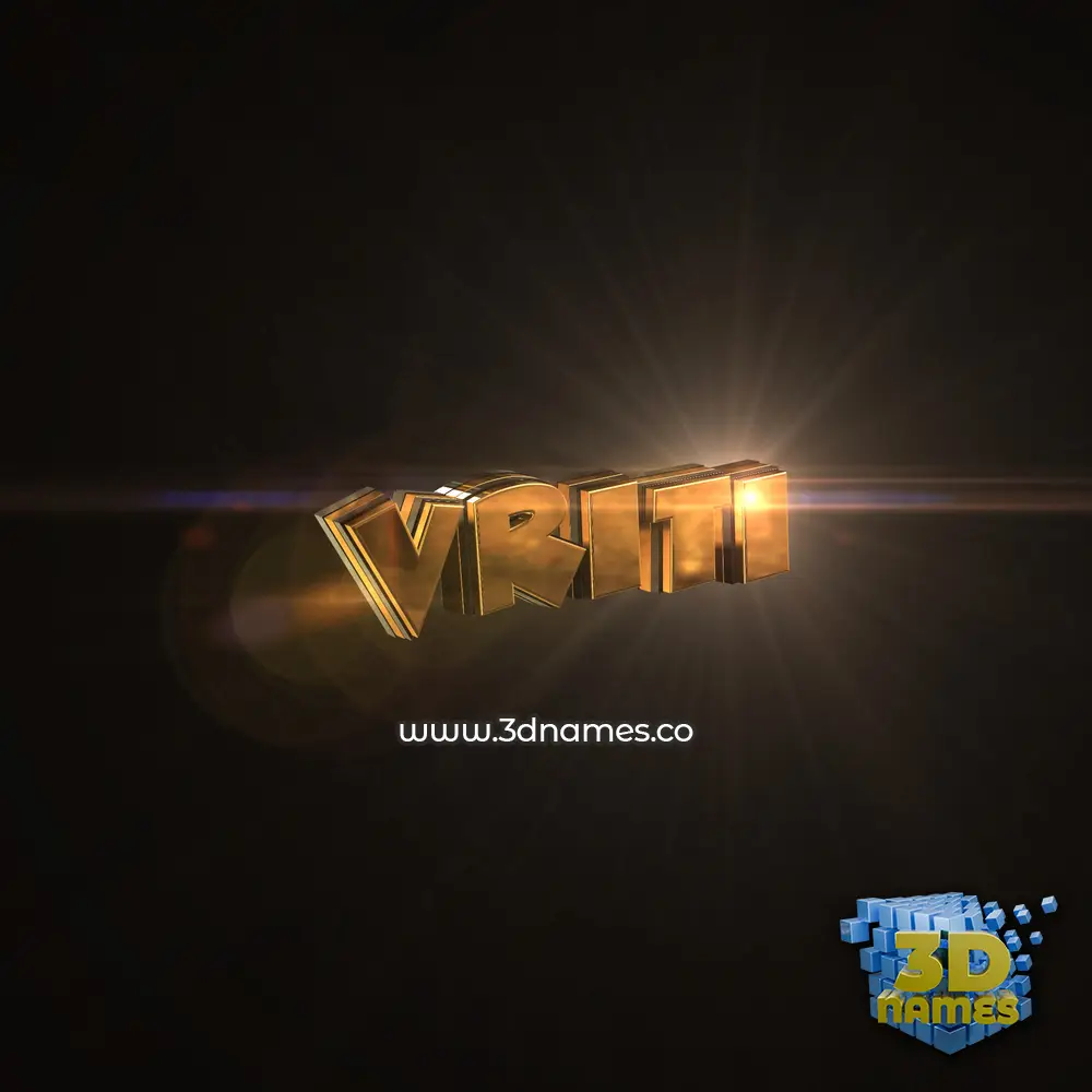 vriti in Golden Sparkle style - 3D name wallpaper