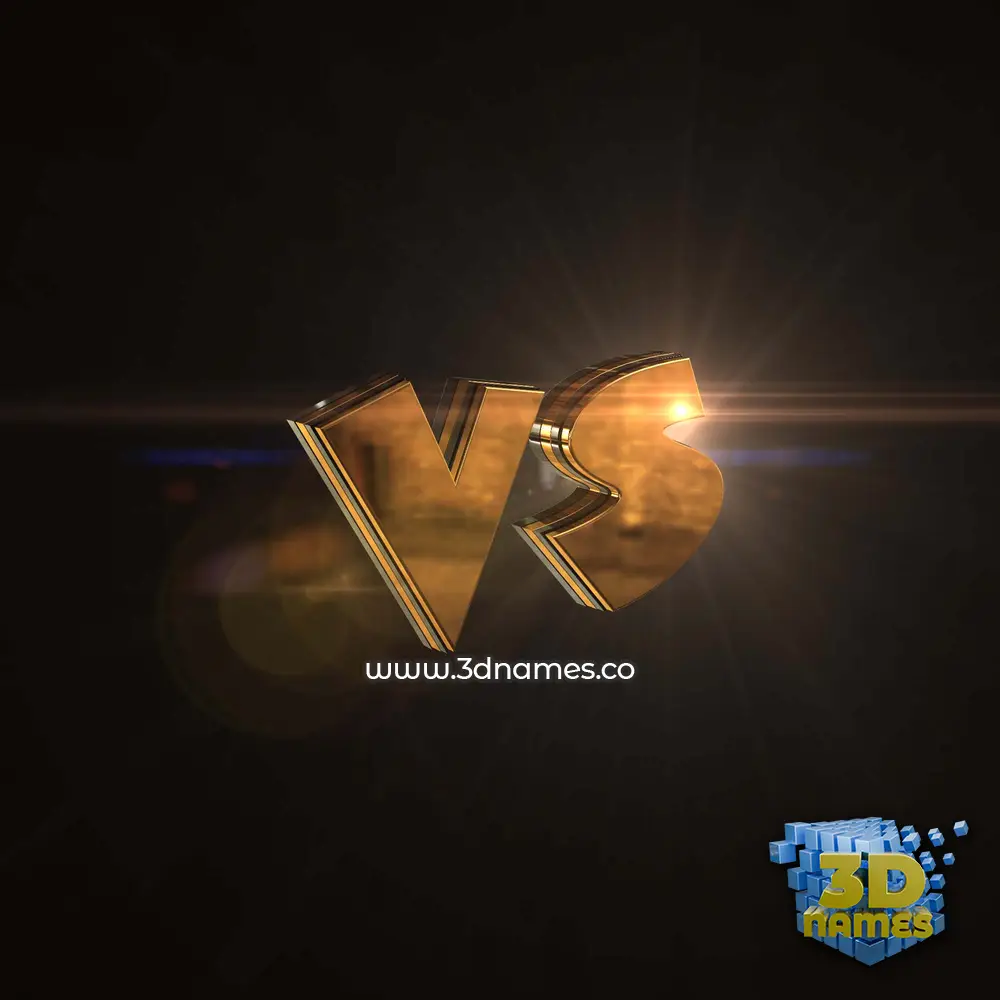 vs in Golden Sparkle style - 3D name wallpaper