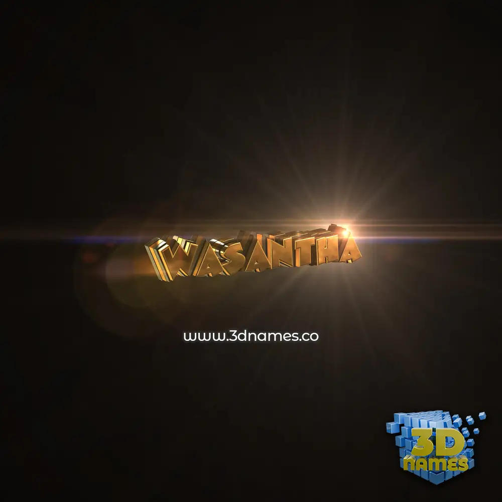 wasantha in Golden Sparkle style - 3D name wallpaper