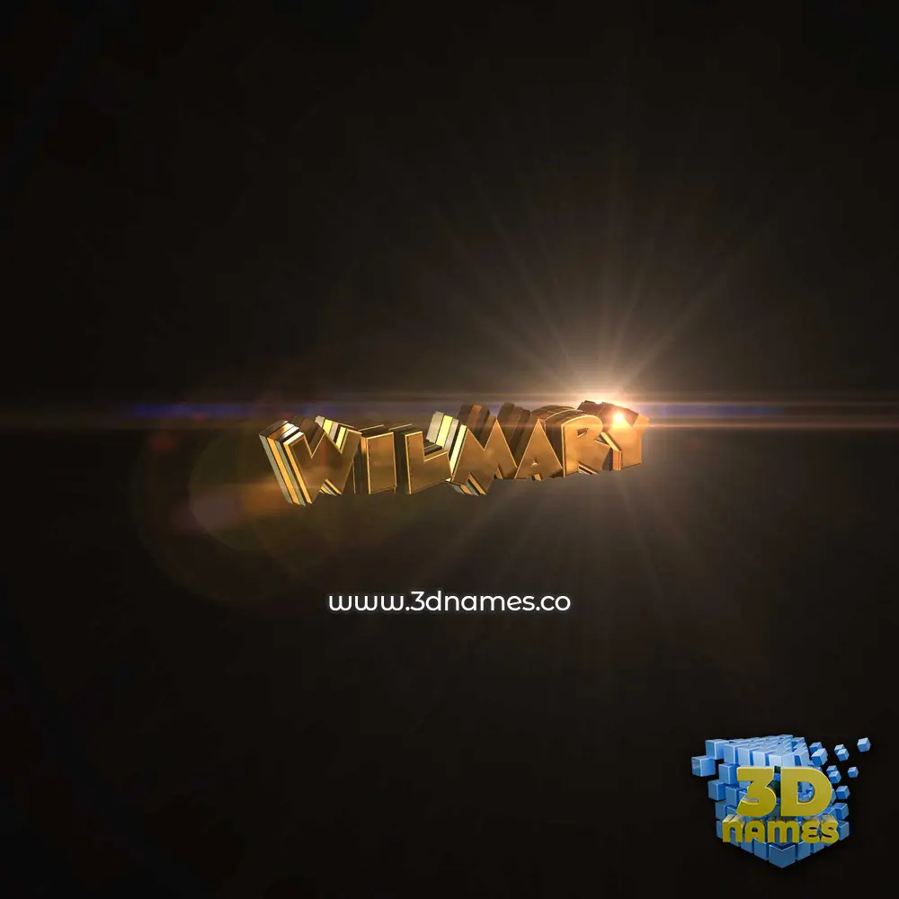 wilmary in Golden Sparkle style - 3D name wallpaper