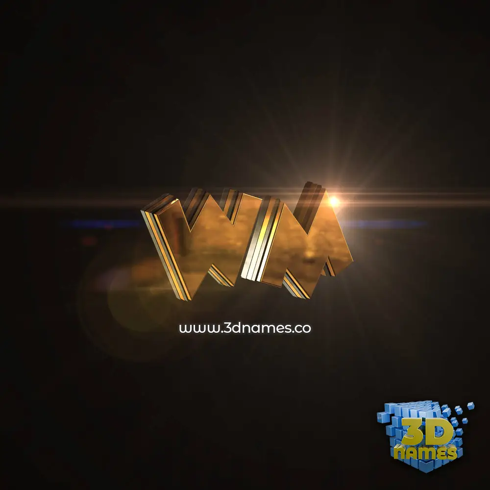 wm in Golden Sparkle style - 3D name wallpaper
