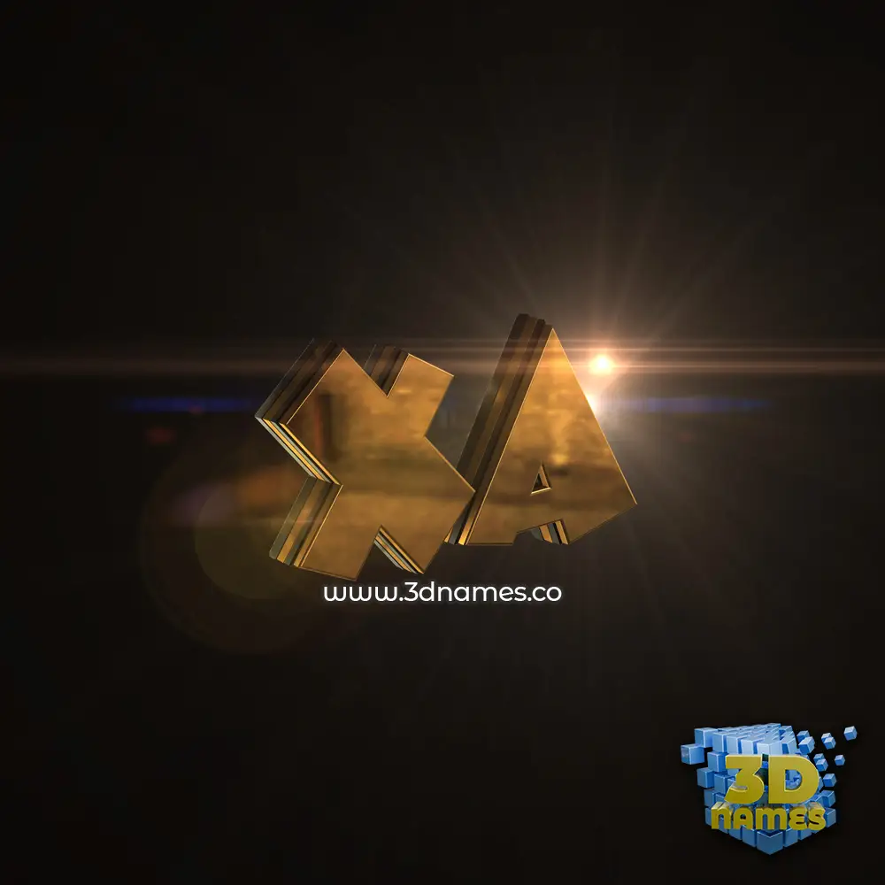 xa in Golden Sparkle style - 3D name wallpaper