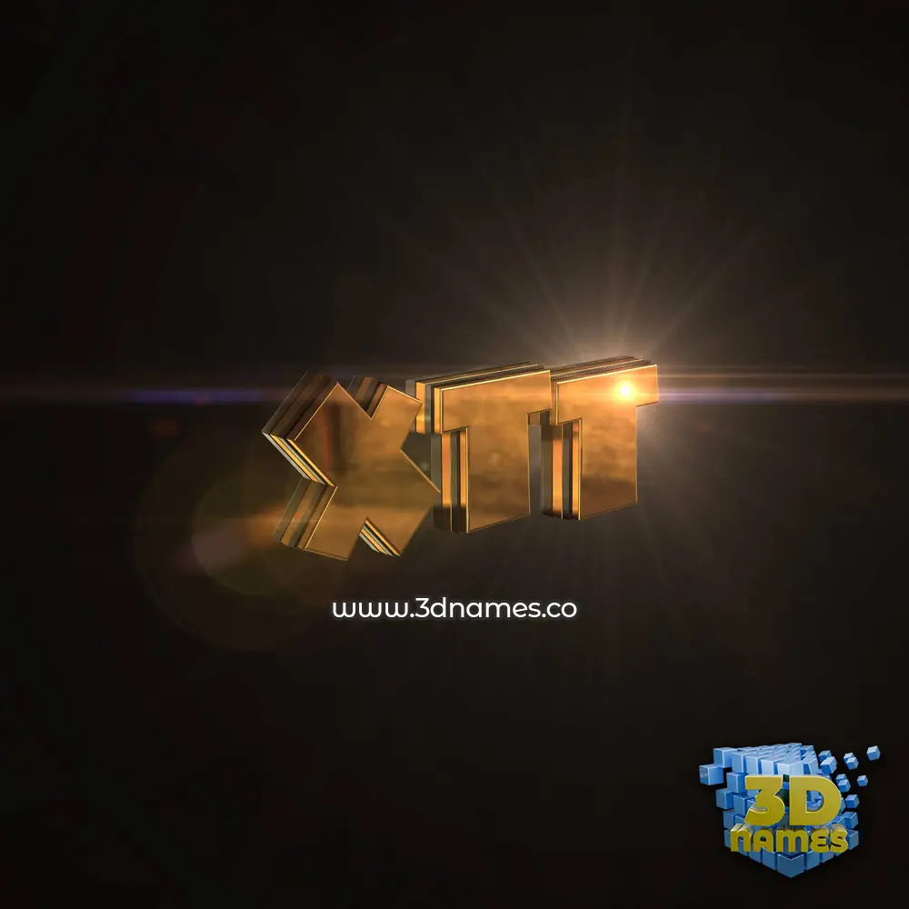 xtt in Golden Sparkle style - 3D name wallpaper