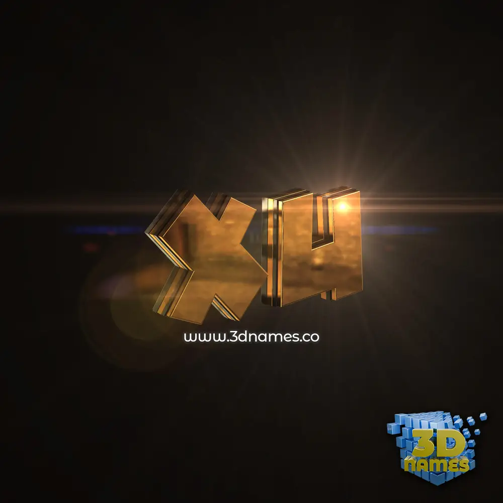 xu in Golden Sparkle style - 3D name wallpaper