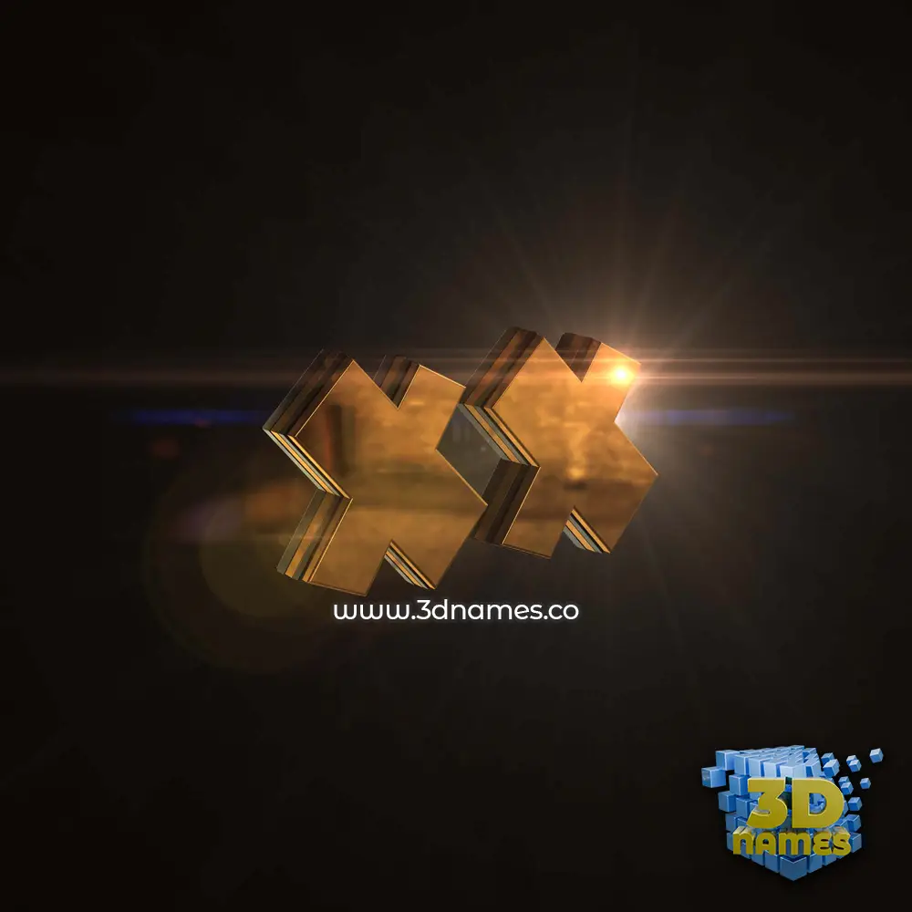 xx in Golden Sparkle style - 3D name wallpaper