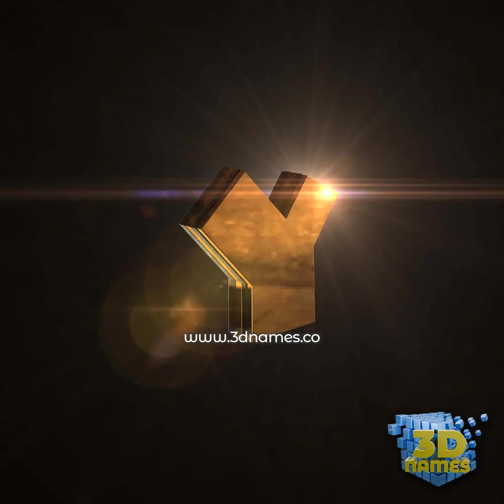 y in Golden Sparkle style - 3D name wallpaper