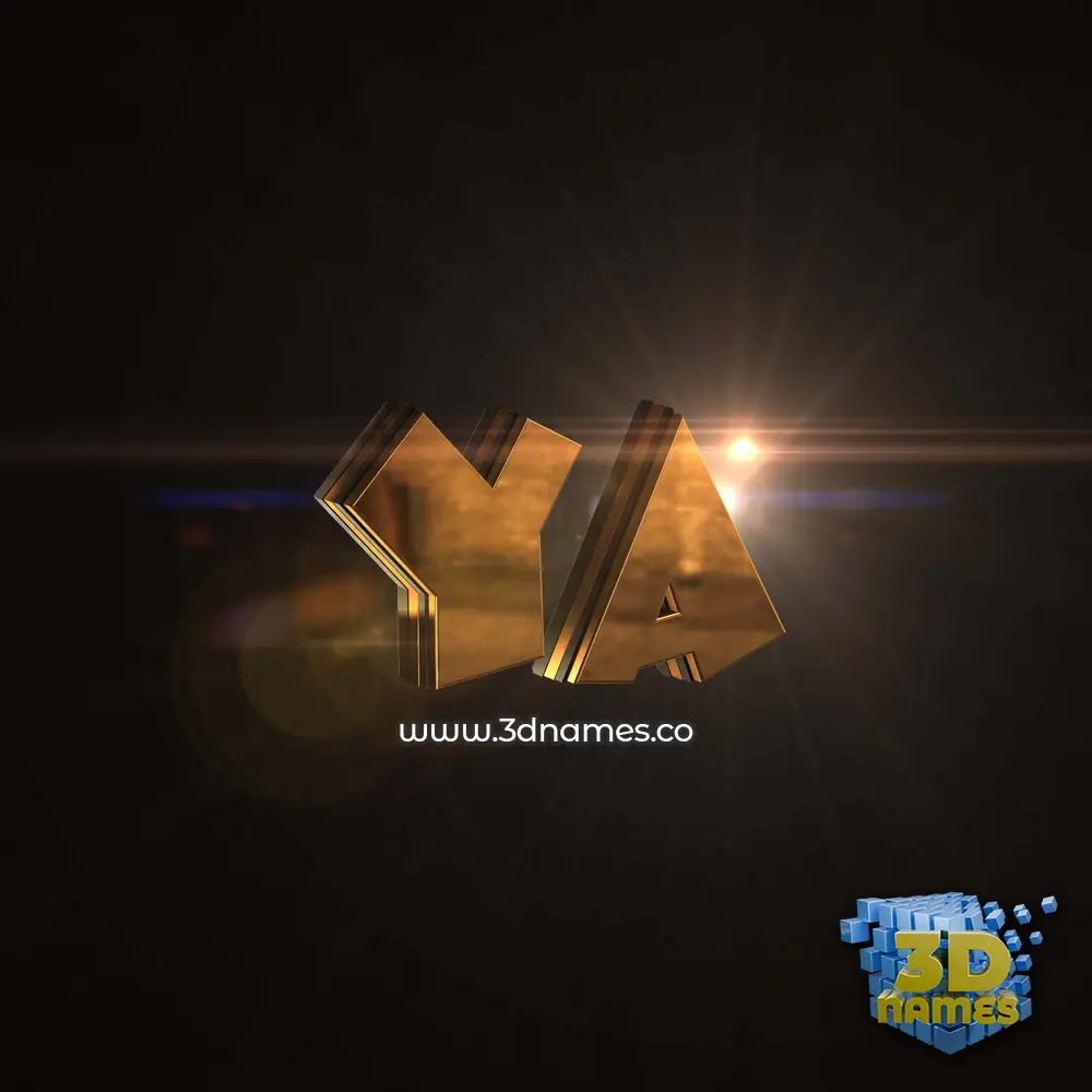 ya in Golden Sparkle style - 3D name wallpaper