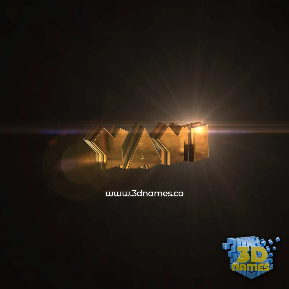 yayi in Golden Sparkle style - 3D name wallpaper