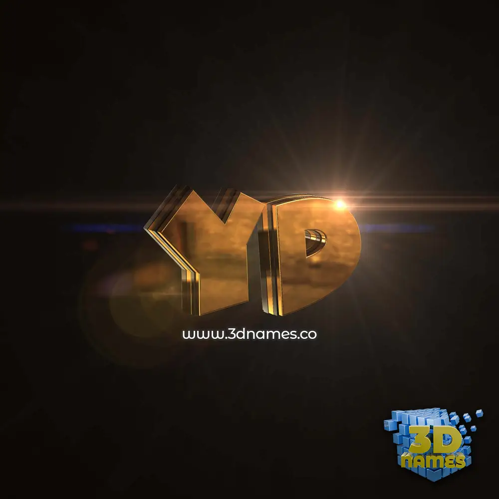 yd in Golden Sparkle style - 3D name wallpaper
