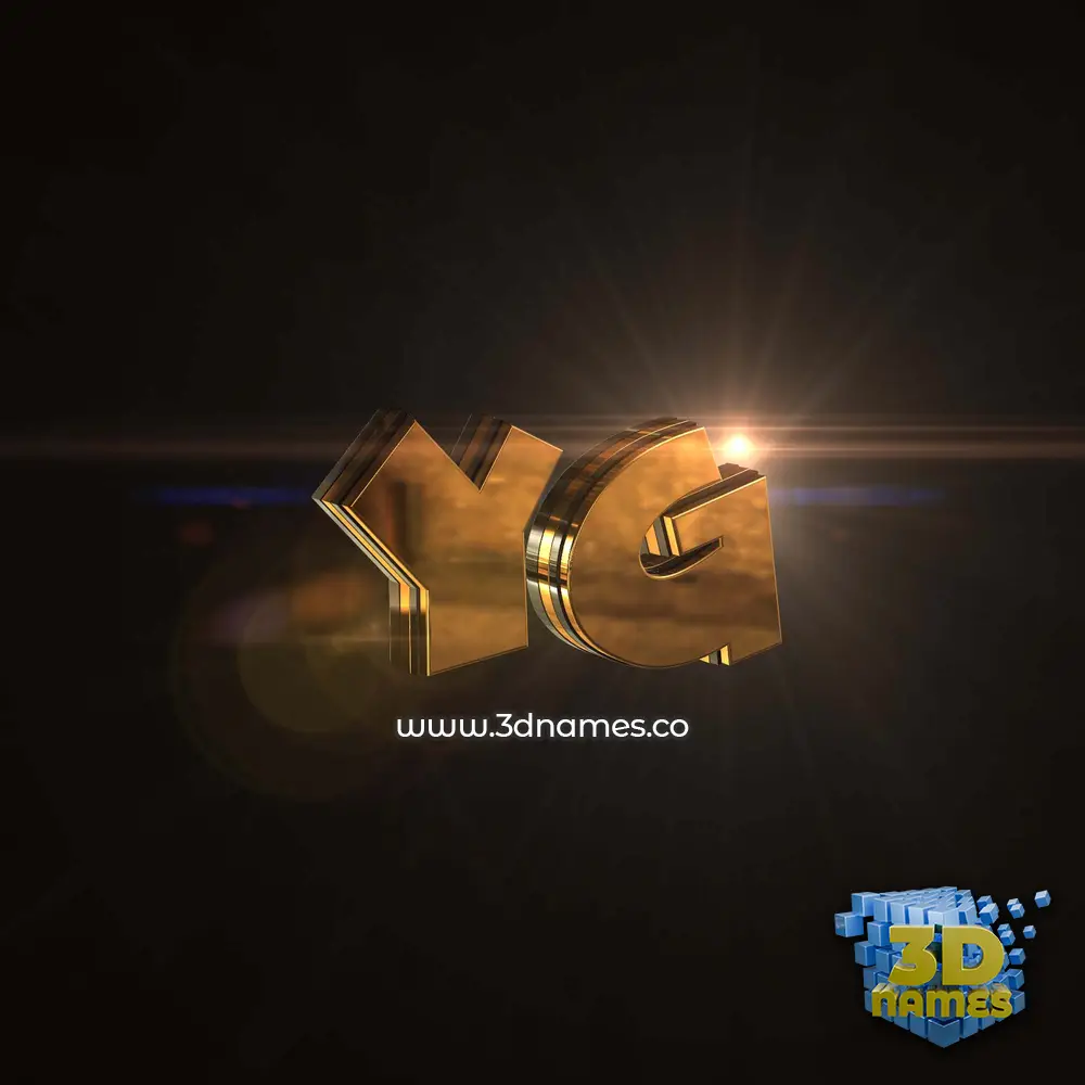 yg in Golden Sparkle style - 3D name wallpaper