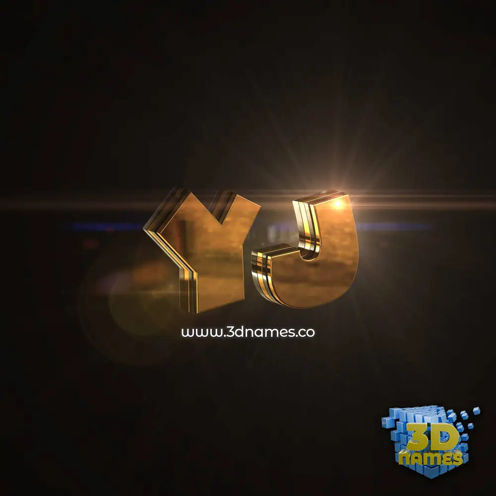 yj in Golden Sparkle style - 3D name wallpaper