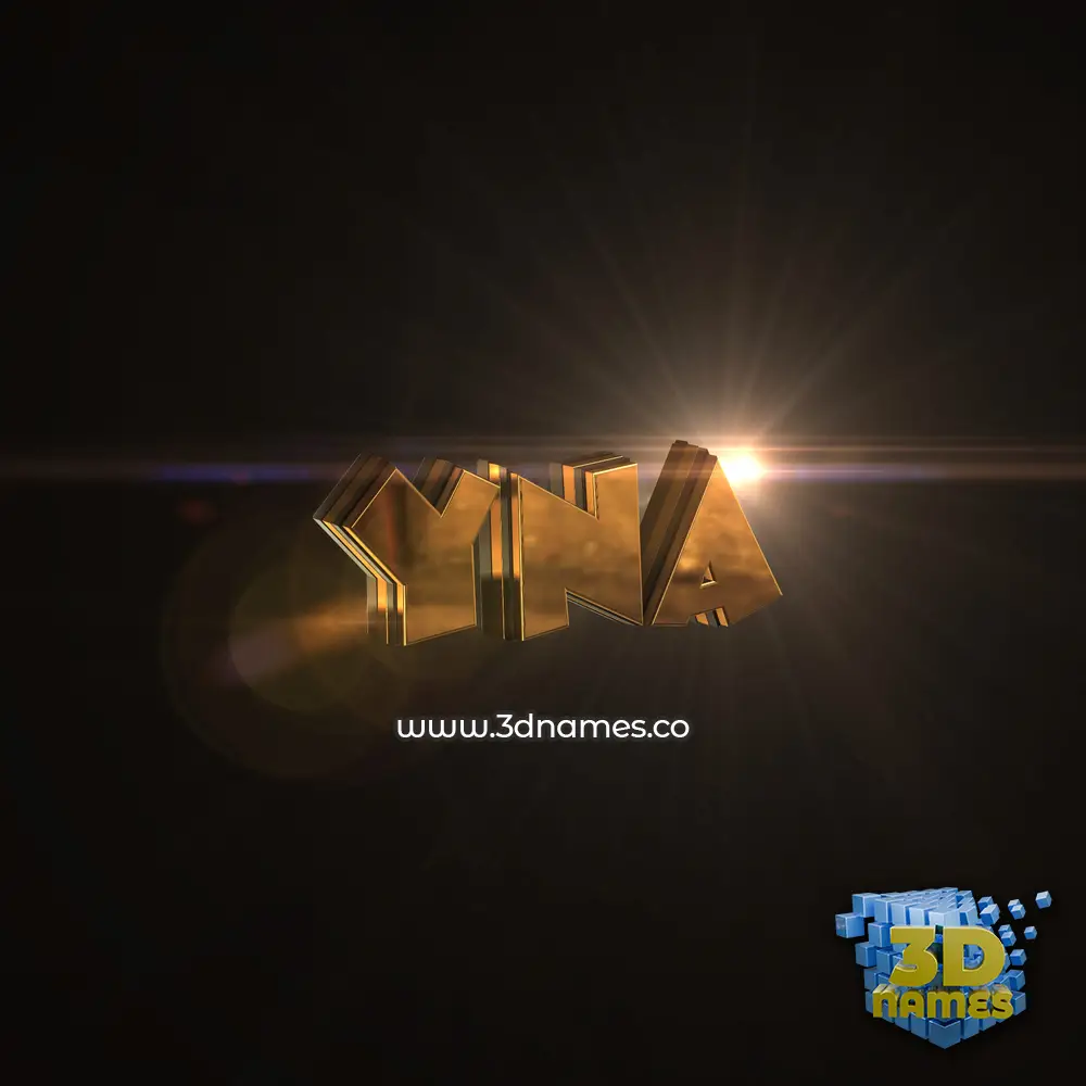 yna in Golden Sparkle style - 3D name wallpaper