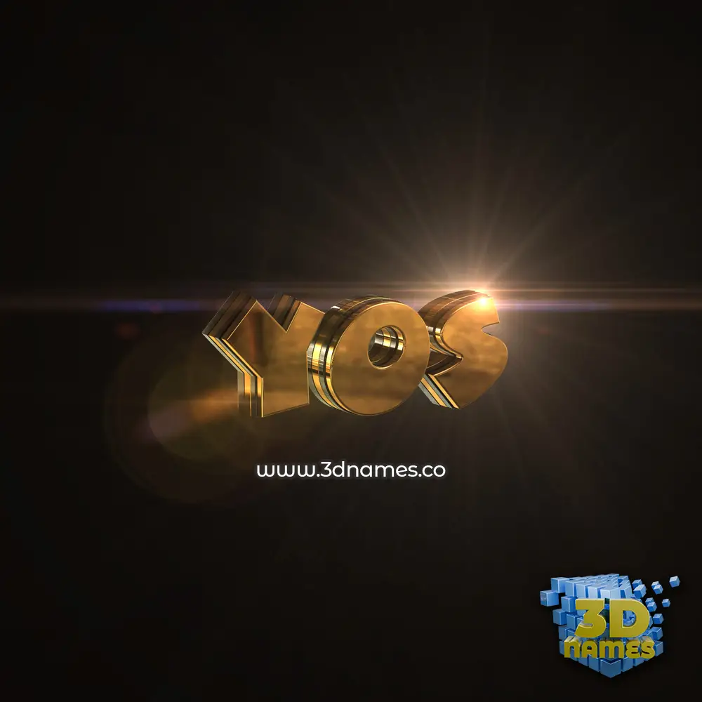 yos in Golden Sparkle style - 3D name wallpaper