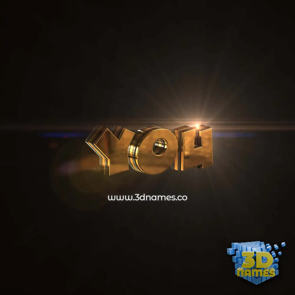 you in Golden Sparkle style - 3D name wallpaper