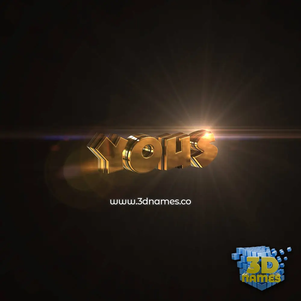 yous in Golden Sparkle style - 3D name wallpaper