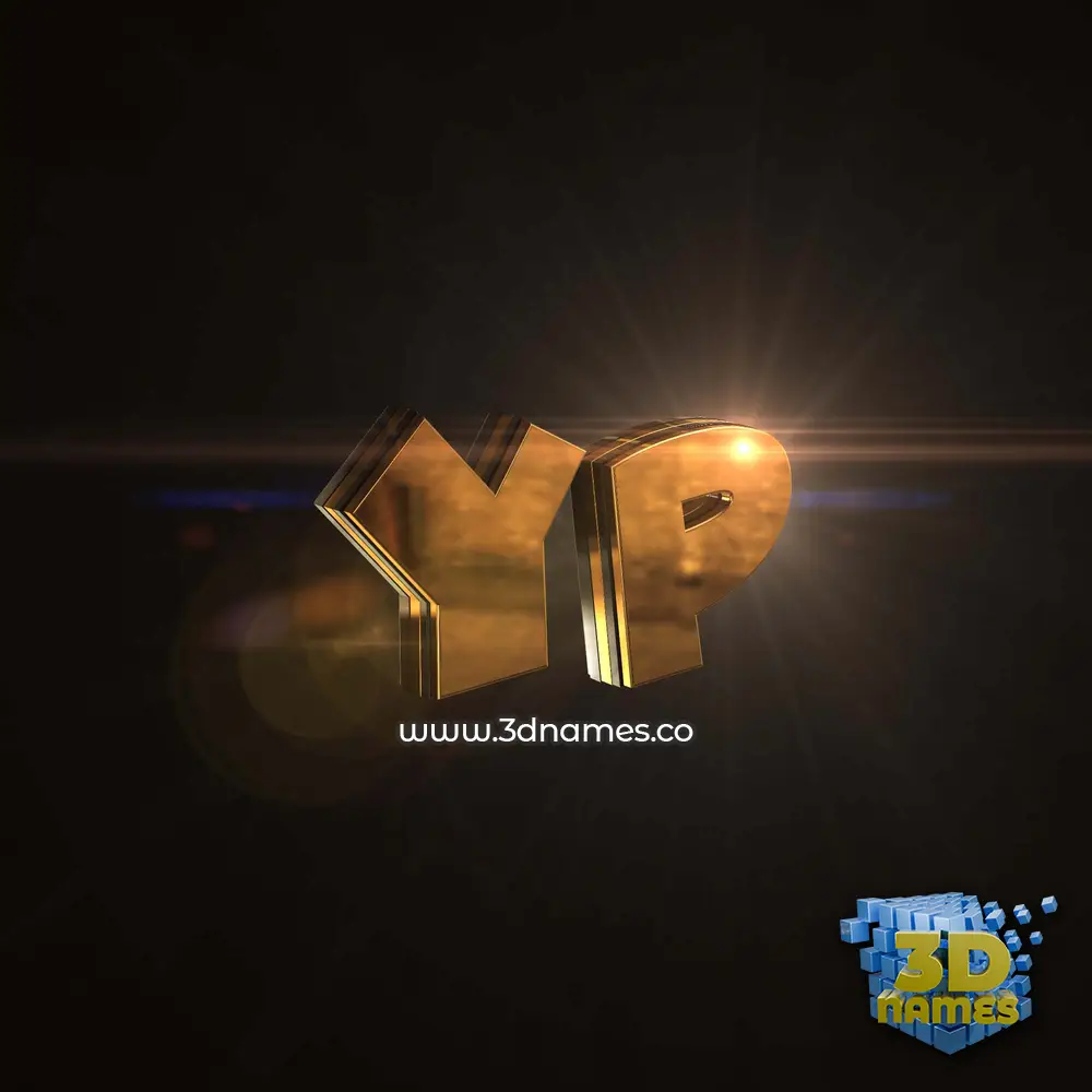 yp in Golden Sparkle style - 3D name wallpaper