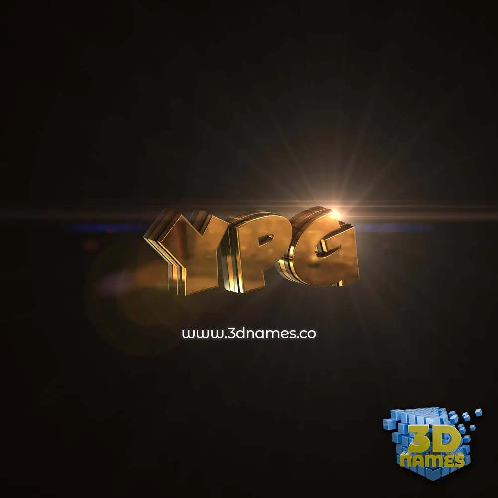 ypg in Golden Sparkle style - 3D name wallpaper