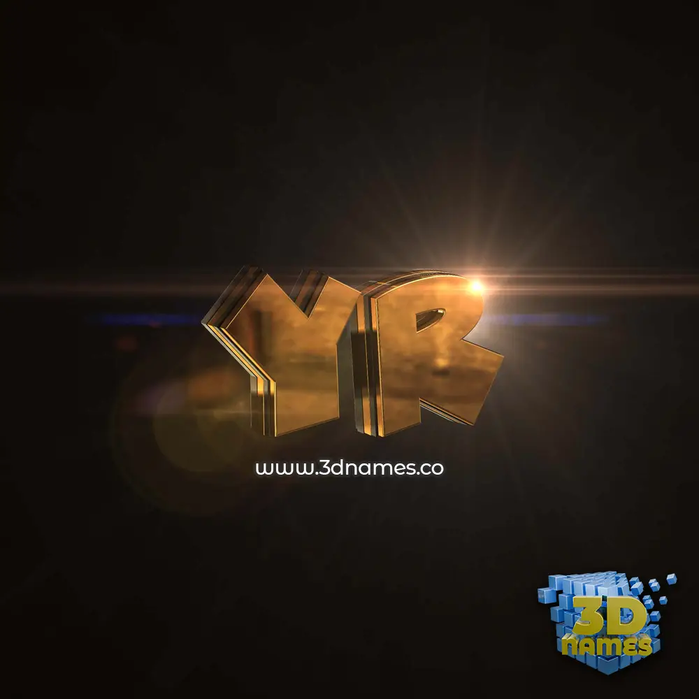 yr in Golden Sparkle style - 3D name wallpaper