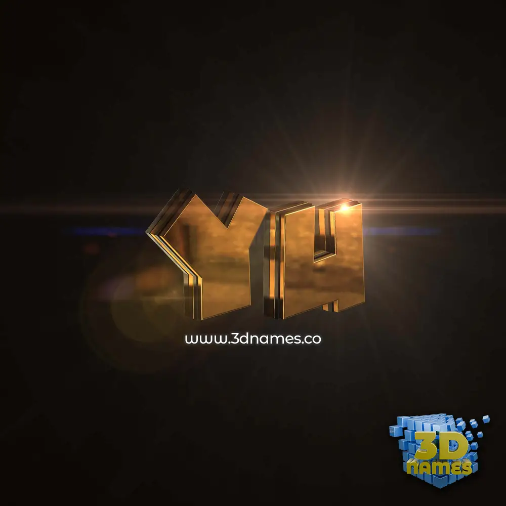 yu in Golden Sparkle style - 3D name wallpaper