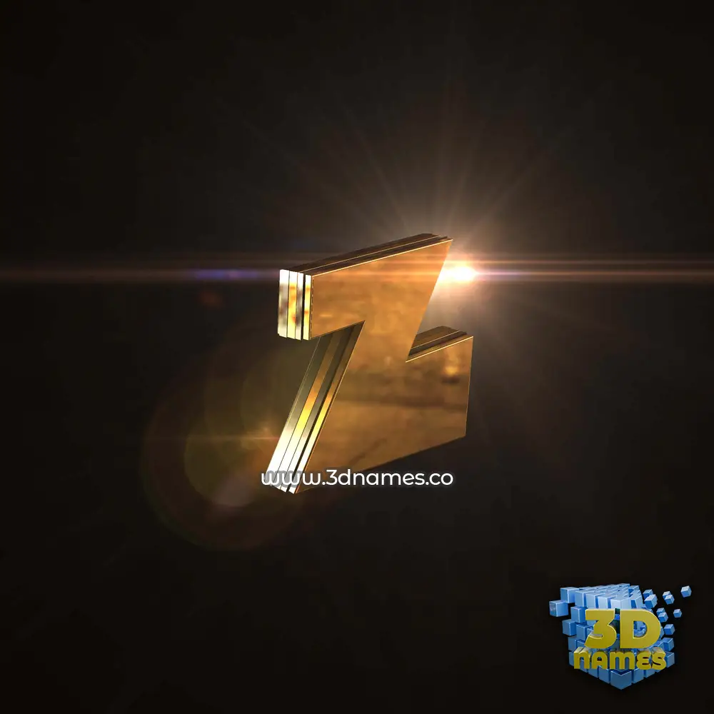 z in Golden Sparkle style - 3D name wallpaper