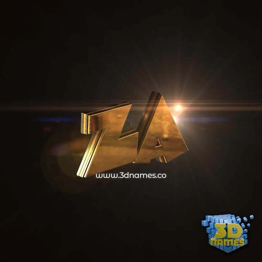 za in Golden Sparkle style - 3D name wallpaper