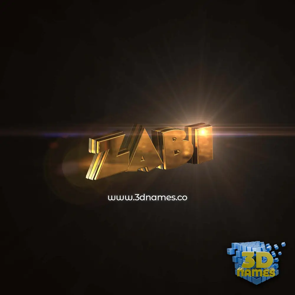 zabi in Golden Sparkle style - 3D name wallpaper