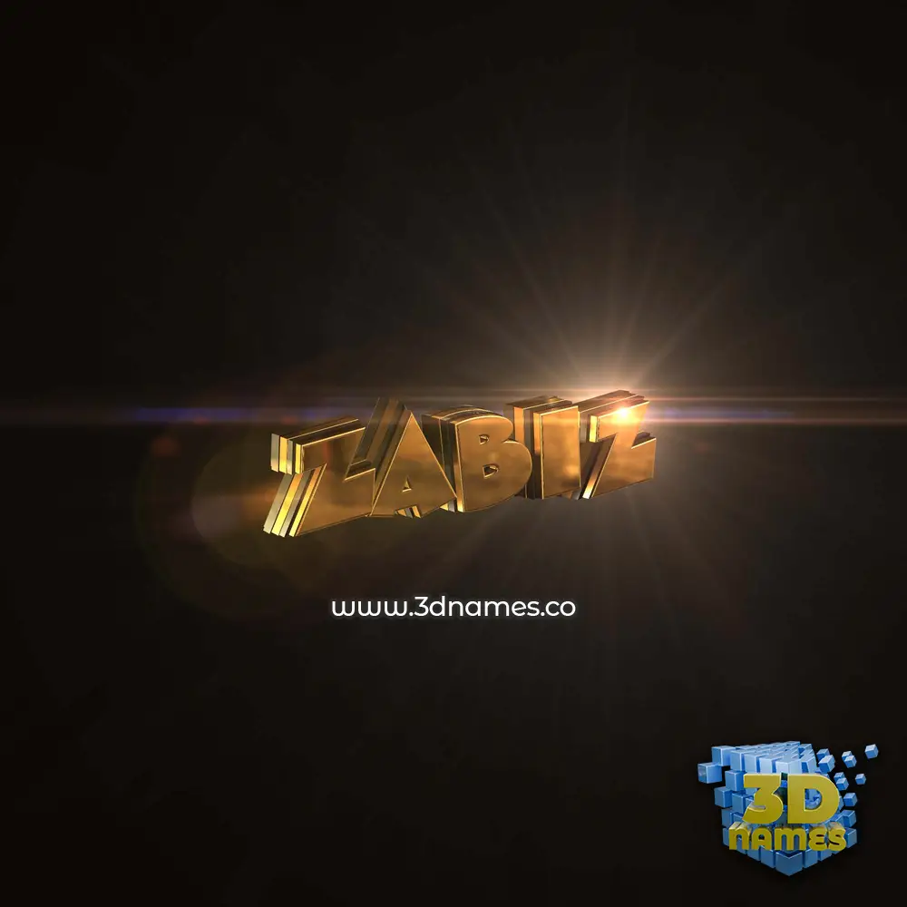 zabiz in Golden Sparkle style - 3D name wallpaper