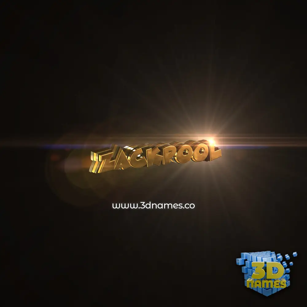 zackpool in Golden Sparkle style - 3D name wallpaper