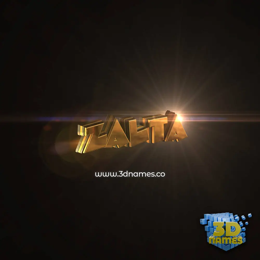 zalta in Golden Sparkle style - 3D name wallpaper